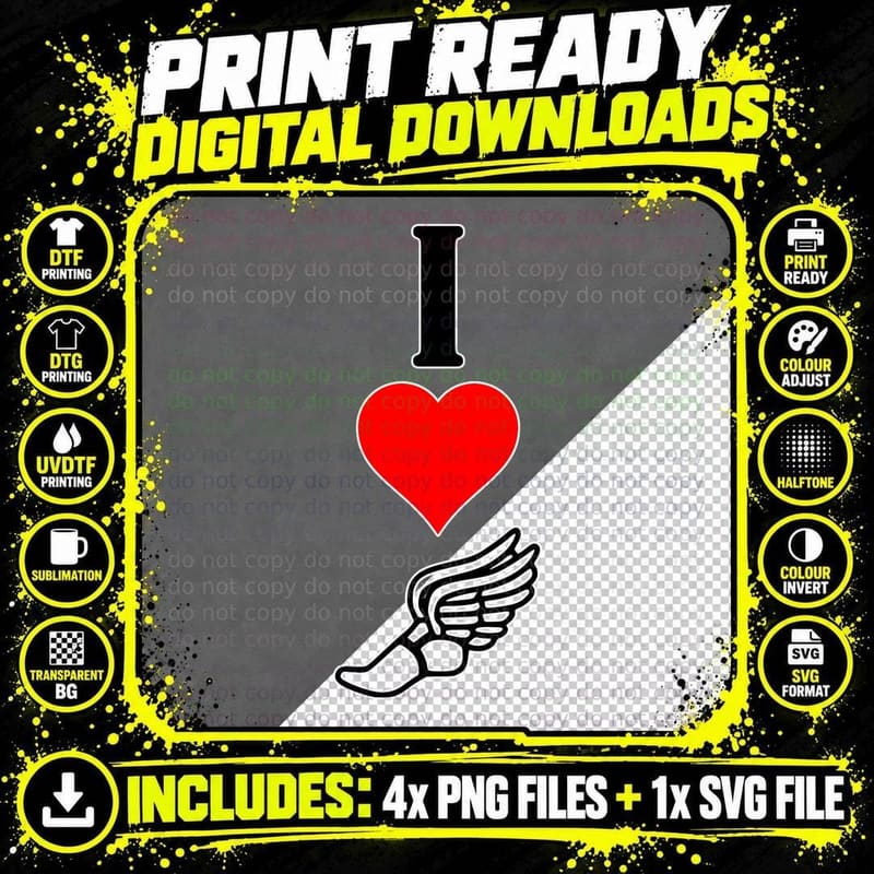 I Loveheart Track and Field T-Shirt Png SVG Digital Bundle