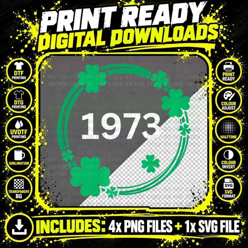 1973 Pro Choice Rights St Patrick's Day Feminism Png SVG Digital Bundle