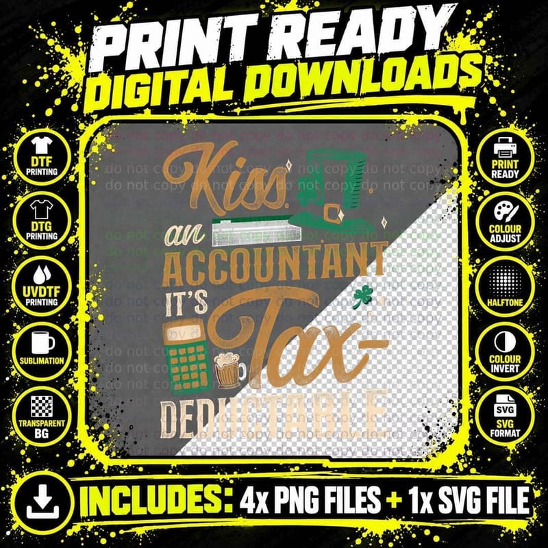 Accountant Bookkeeper Accounting St Patricks Day Tax Png SVG Digital Bundle