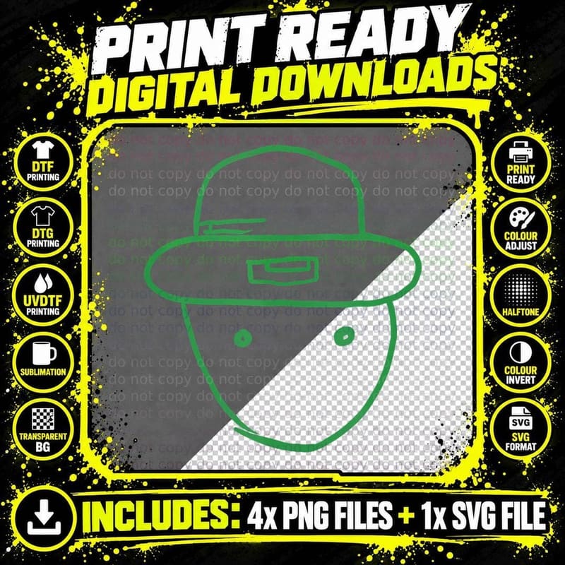 Amateur Leprechaun Sketch, Cool Graphic Design Art Gift Png SVG Digital Bundle