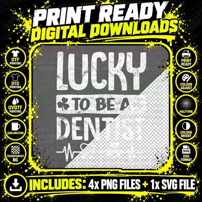 Dentist St Patricks Day Pattys Lucky to Be Costume Women Png SVG Digital Bundle