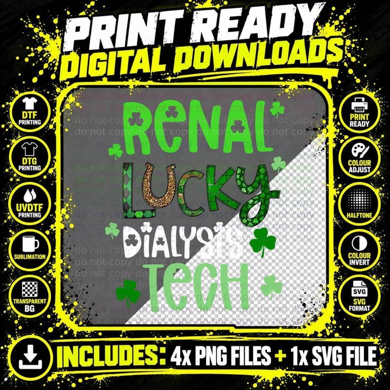 Dialysis Technician St Patrick Day Renal Lucky Dialysis Png SVG Digital Bundle
