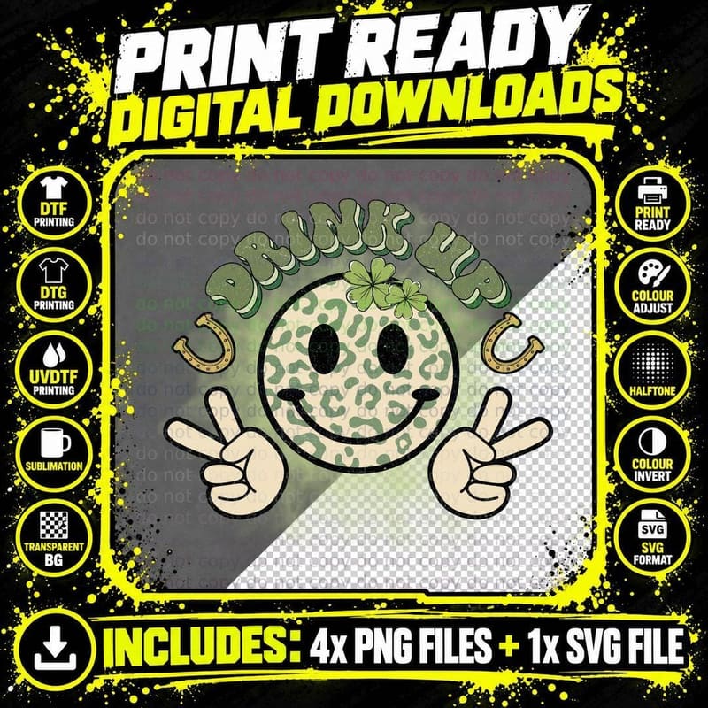 Drink up St Patricks Day T-Shirt, St. Patrick's Day Png SVG Digital Bundle