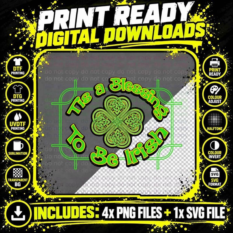 Irish Clover T-Shirt, Celtic Knot Design, St Patricks Day Png SVG Digital Bundle