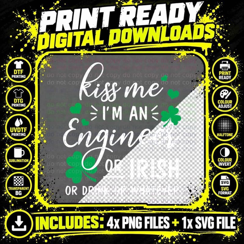 Irish Clover T-Shirt, St Patricks Day Style Png SVG Digital Bundle