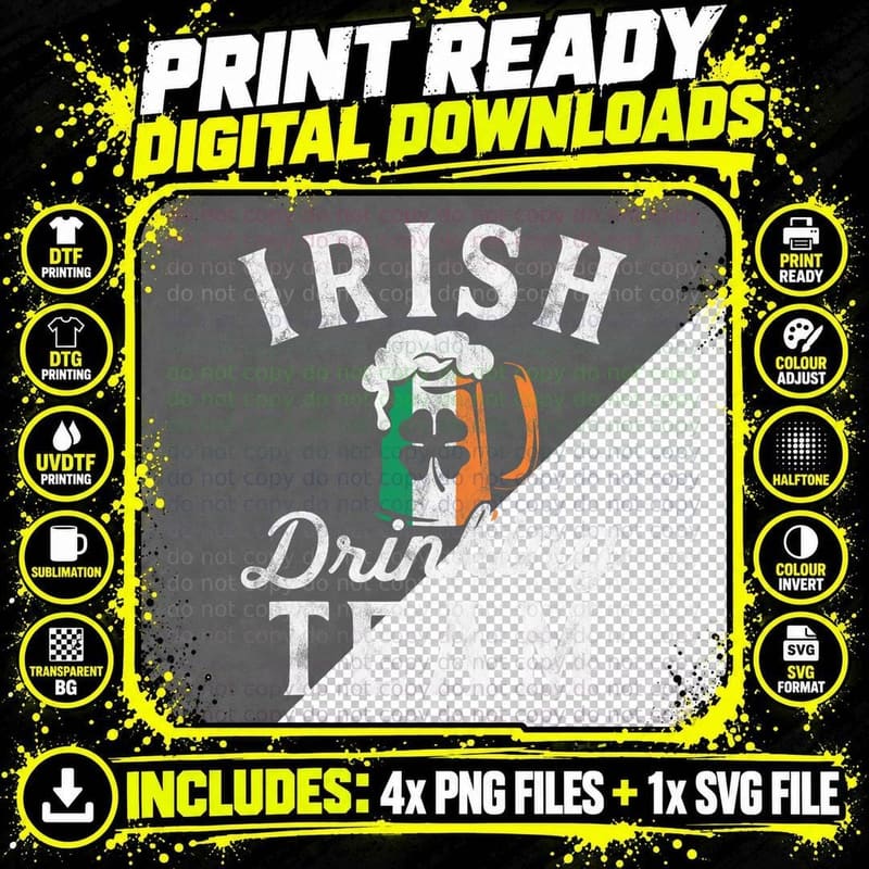 Irish Drinking Team Shirt St Patrick's Day Group Squad Png SVG Digital Bundle