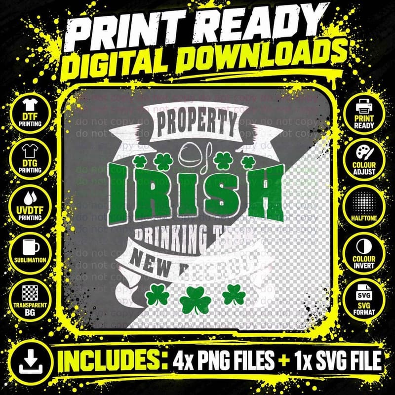 Irish Drinking Team T-Shirt, St Patricks Day Theme Png SVG Digital Bundle