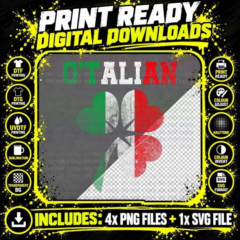 Irish Plus Italian Perfection Heritage Flag St Patricks Png SVG Digital Bundle