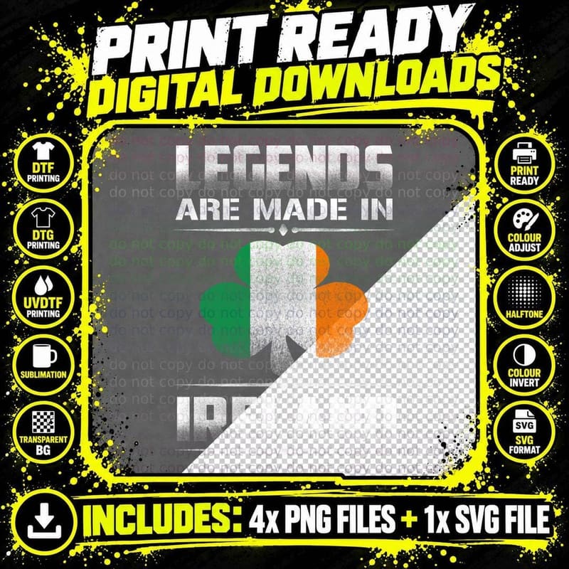 Irish Shamrock T-Shirt, St Patrick's Day Style Png SVG Digital Bundle