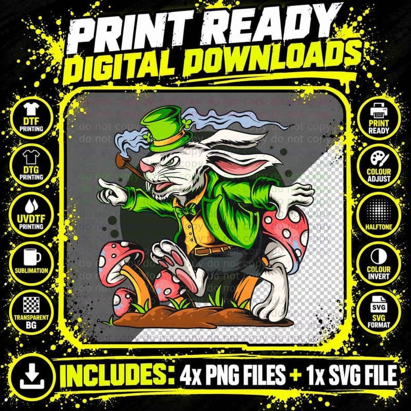Leprechaun Fantasy with Mushroom Forest Irish Magical Png SVG Digital Bundle