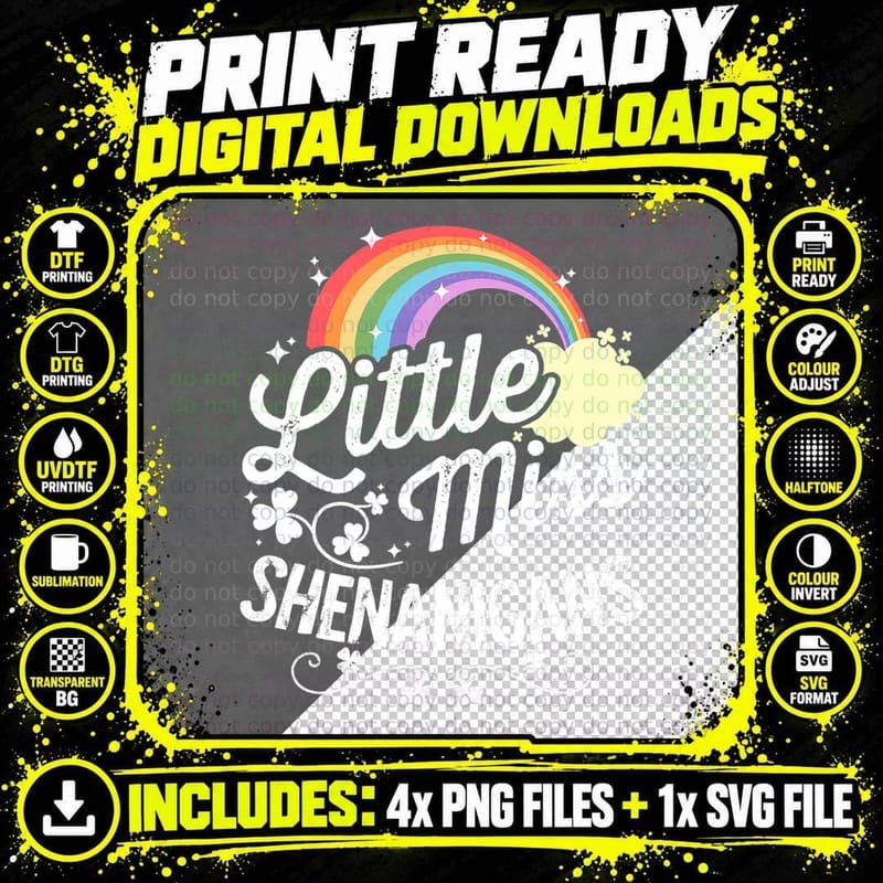 Little Miss Shenanigans for Girls and Women St Patricks Png SVG Digital Bundle