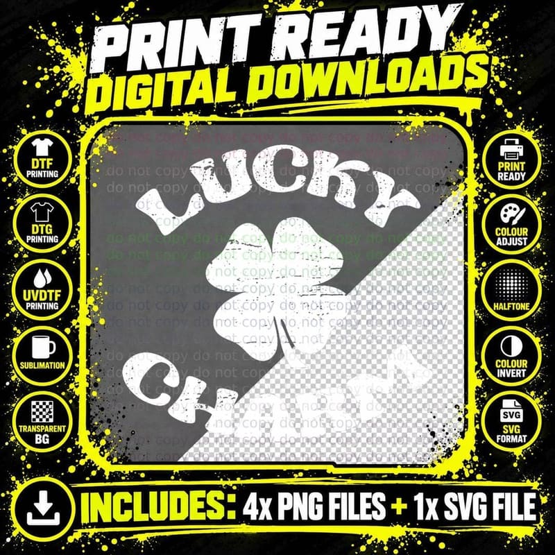 Lucky Charm St Patricks Day Saint Paddys Day Women Men Png SVG Digital Bundle