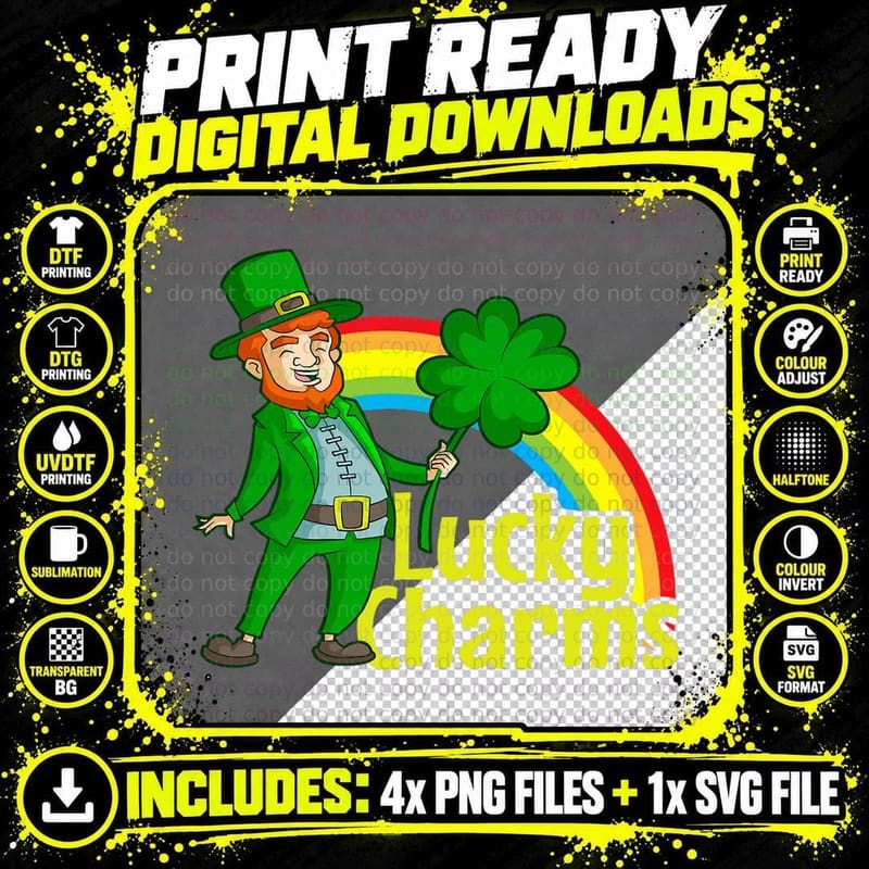 Lucky Charmes Design for St. Patricks Day T-Shirt Png SVG Digital Bundle