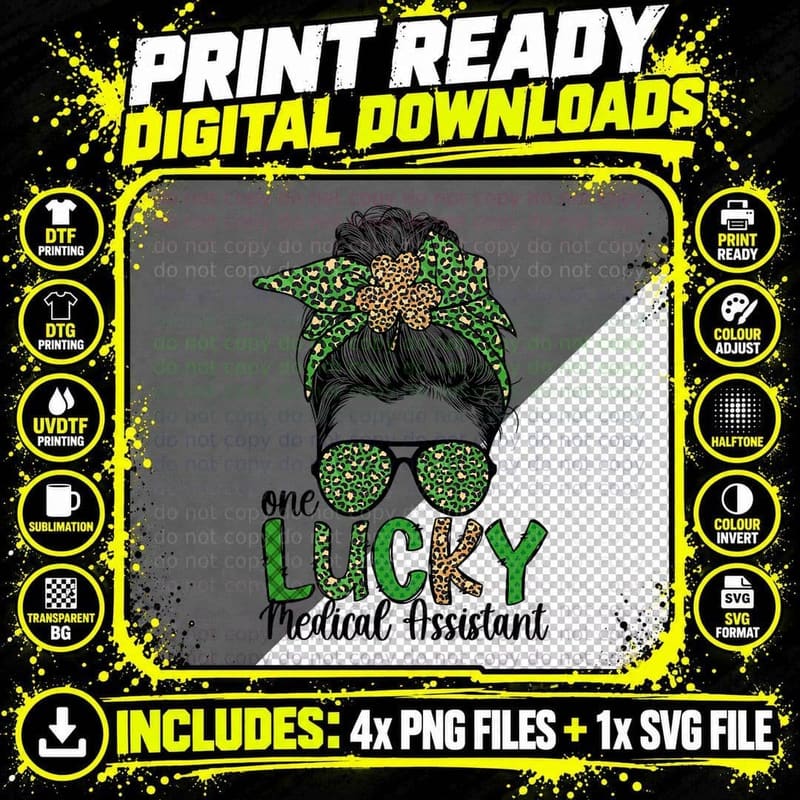 Lucky Medical Assistant St. Patrick's Day Med Assistant Png SVG Digital Bundle