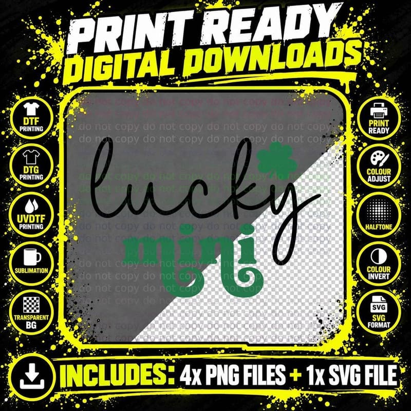 Lucky Mini St Patricks Day T-Shirt Png SVG Digital Bundle