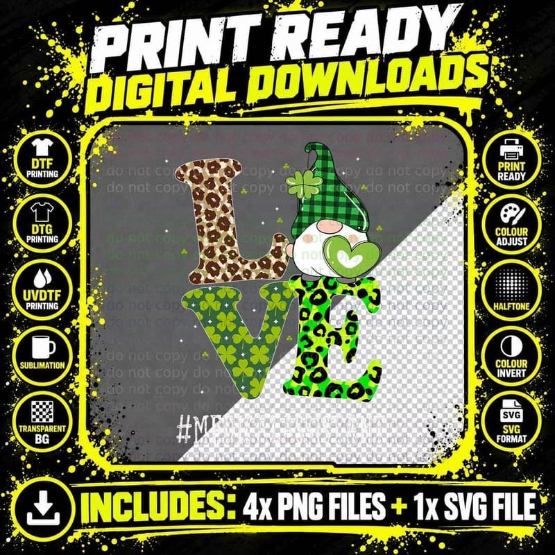 Medical Assistant Love St Patricks Day Gnome Leopard Png SVG Digital Bundle