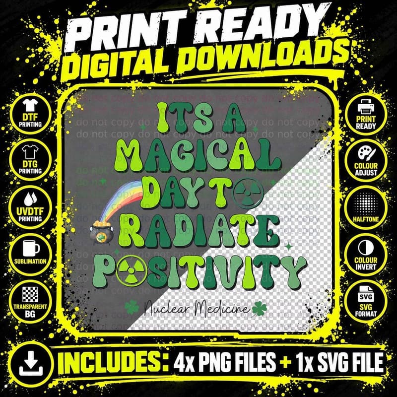 Nuclear Medicine St Patrick's Day Radiology Nuc Med Tech Png SVG Digital Bundle