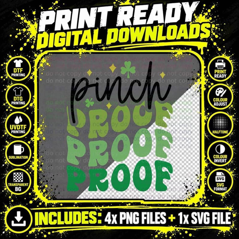 Pinch Proof St Patricks Day T-Shirt Png SVG Digital Bundle