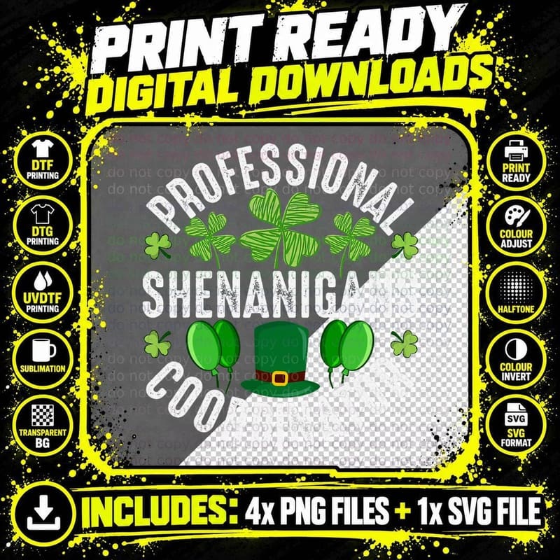 Professional Shenanigans Coordinator - St Patricks Day Png SVG Digital Bundle