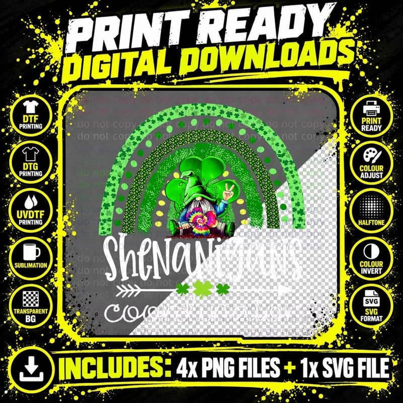 Shenanigans Coordinator Rainbow St Patricks Day Png SVG Digital Bundle