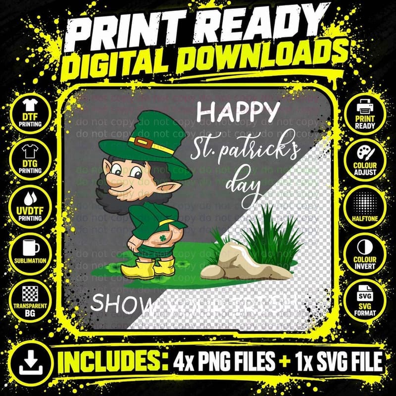 St Patrick's Day Leprechaun T-Shirt, Irish Theme Png SVG Digital Bundle