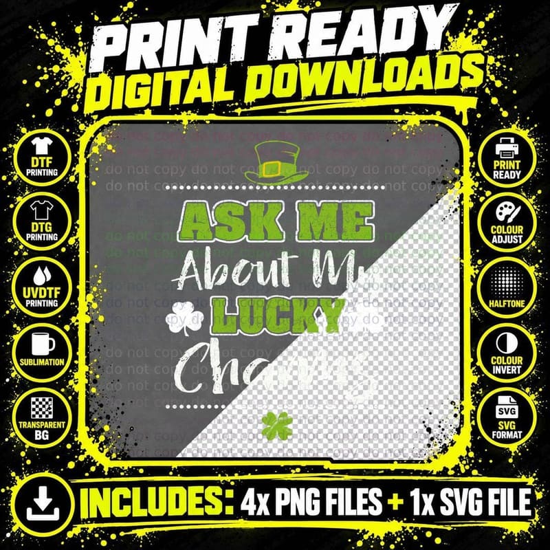 St Patrick's Day Lucky Charm T-Shirt, Irish Theme Png SVG Digital Bundle