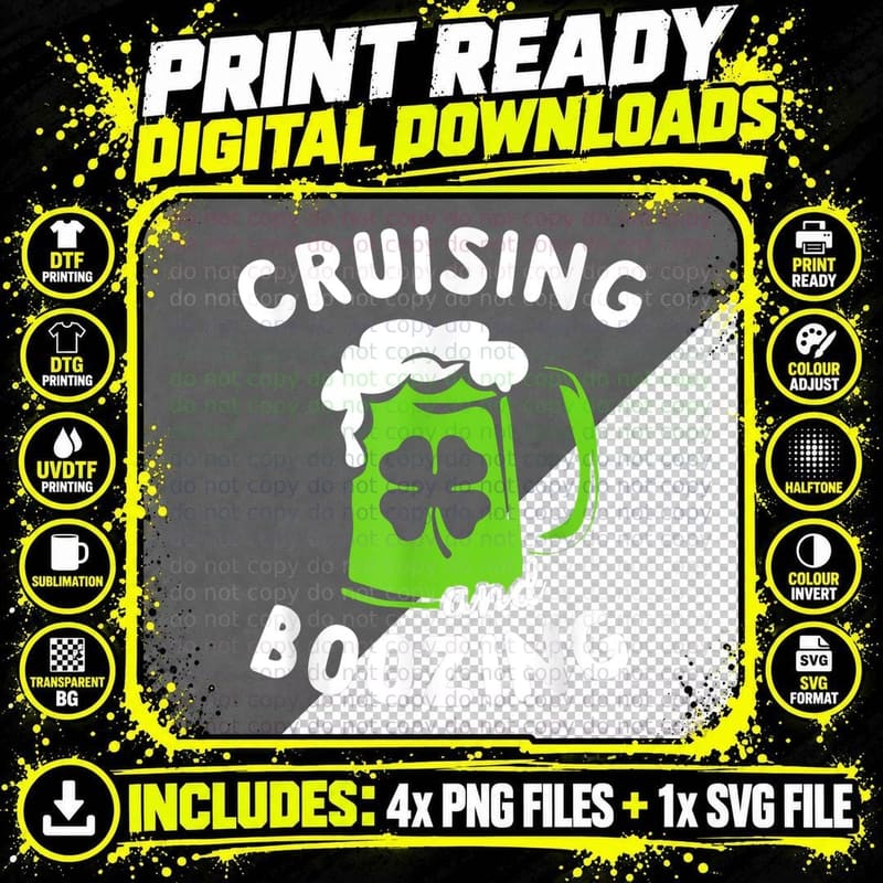 St Patricks Day Cruise Cruising and Boozing Drinking Png SVG Digital Bundle