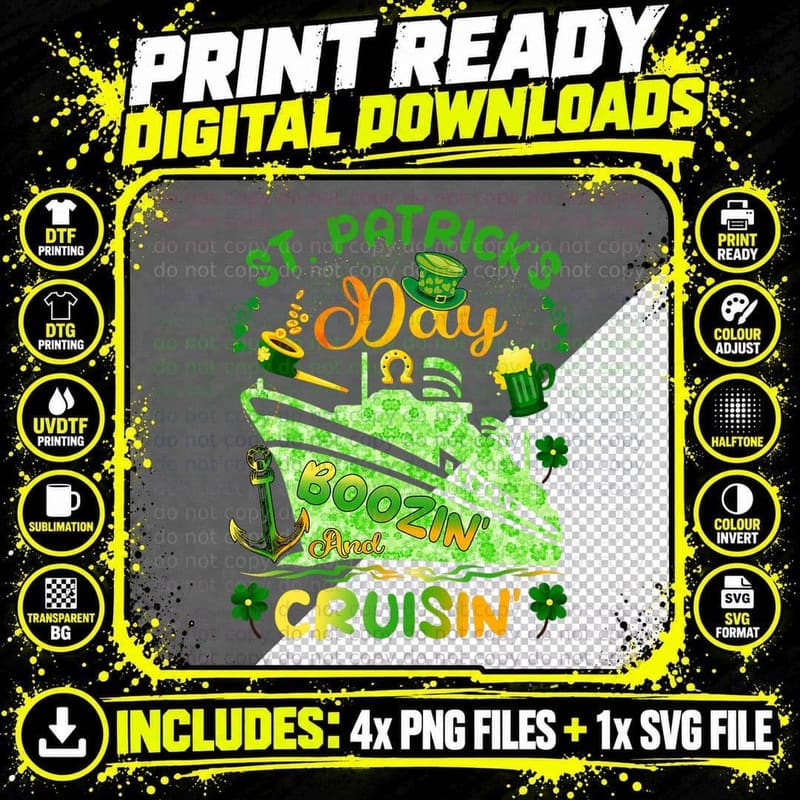St Patricks Day Cruise Matching Cruising Boozing Png SVG Digital Bundle