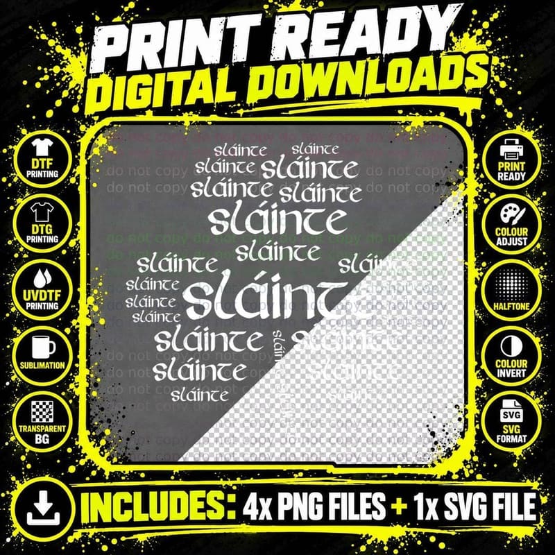 St Patricks Day Irish Slainte Cheers Shamrock Women Men Png SVG Digital Bundle