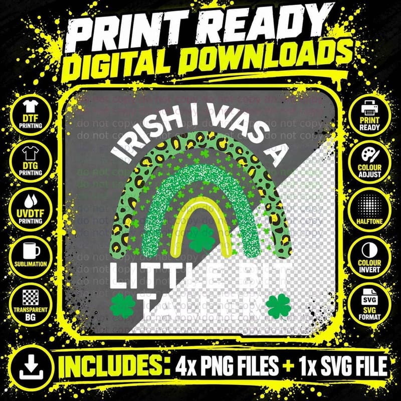 St Patricks Day Shirt Irish Little Taller Baby Girl Png SVG Digital Bundle