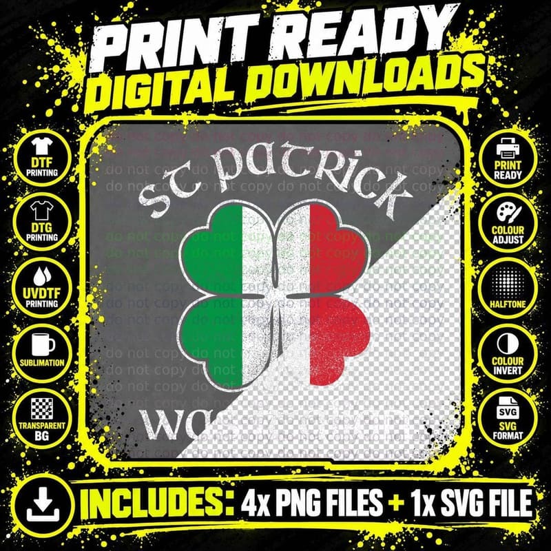 St Patricks Was Italian Flag Shirt Png SVG Digital Bundle