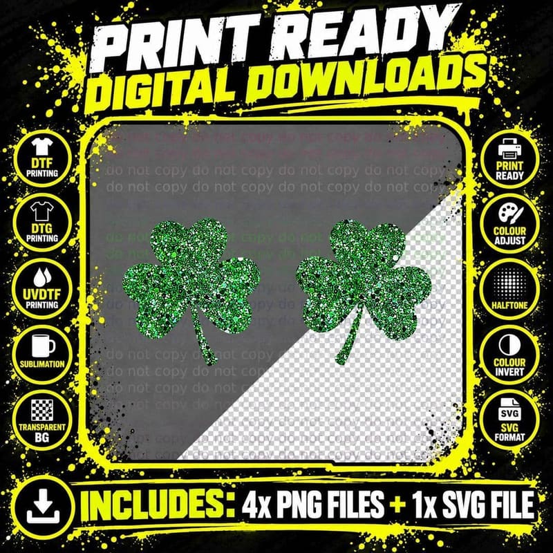 Three Leaf Clover Shamrock Boobs St Patricks Day T-Shirt Png SVG Digital Bundle