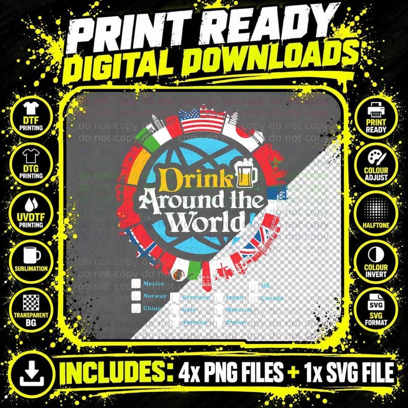 Adult Vacation Drinking Showcase T-Shirt Png SVG Digital Bundle