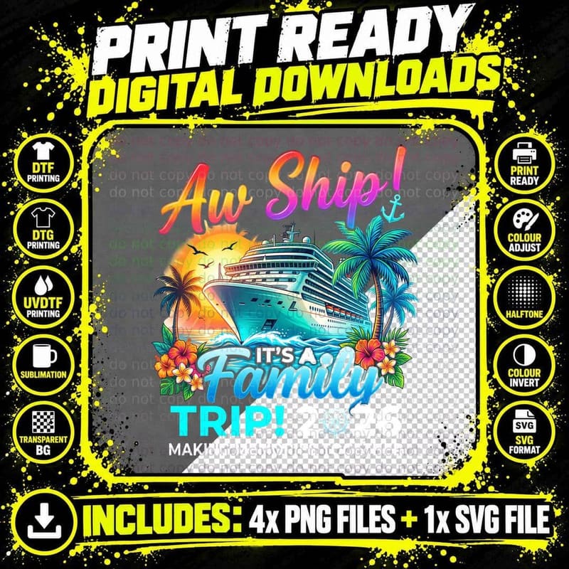 Aw Ship! It's a Family Trip! 2026 Making Memories Png SVG Digital Bundle