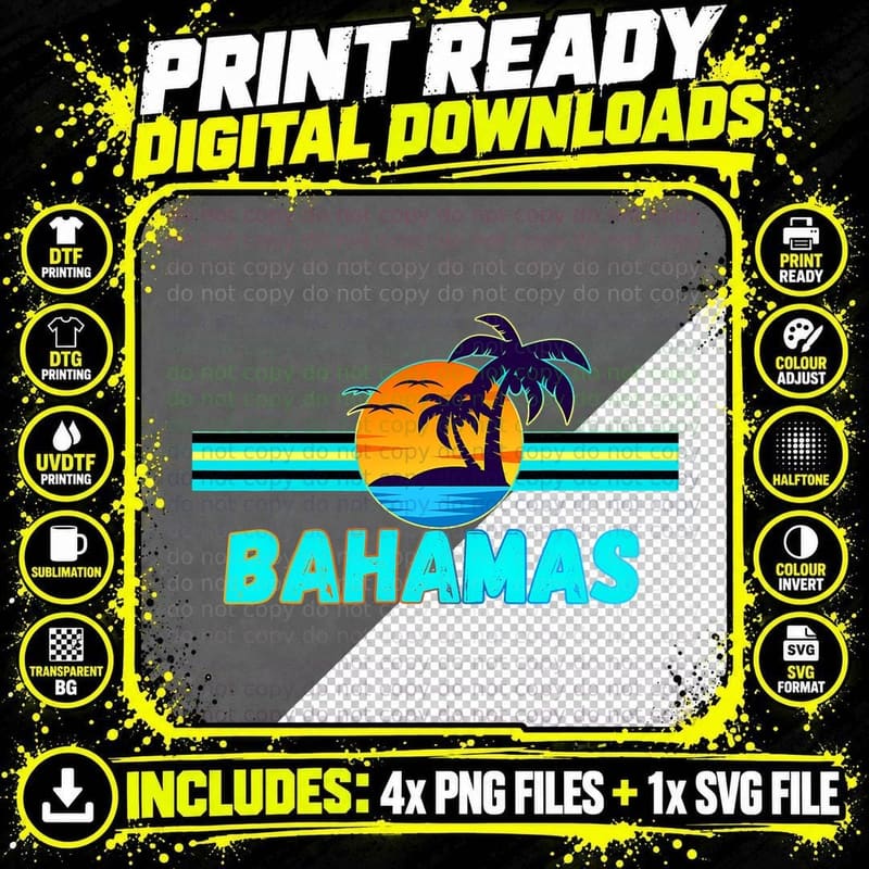 Bahamas Group Matching Family Summer Vacation T-Shirt Png SVG Digital Bundle