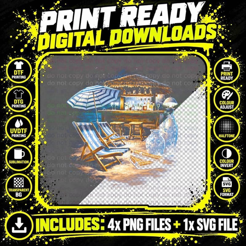 Beach Bar Pavilion T-Shirt, Halftone Old Money Luxury Png SVG Digital Bundle