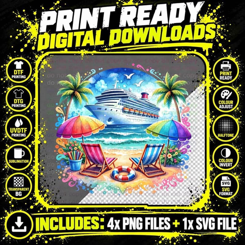Beach Cruise Paradise Cruise Squad T-Shirt Png SVG Digital Bundle