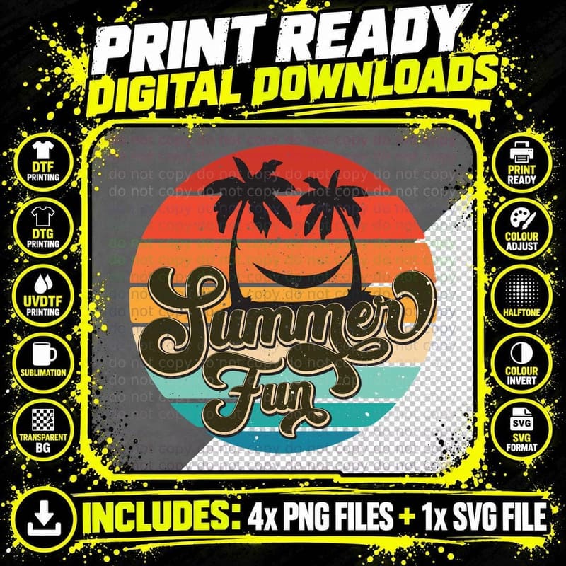 Beach for You Worry Less Summer T-Shirt Png SVG Digital Bundle