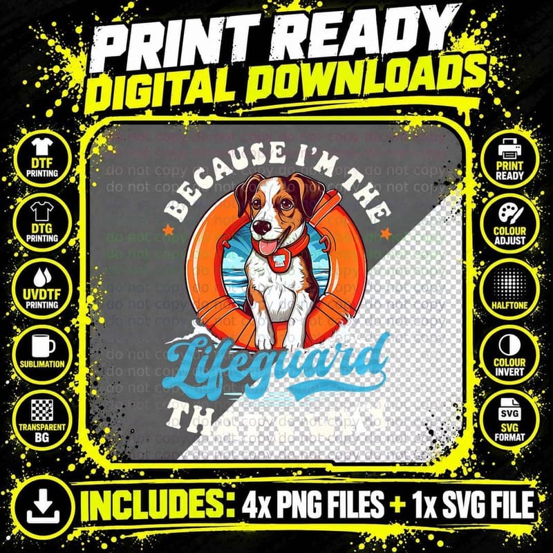 Because I'm the Lifeguard Design Lifeguard Beach Pool Png SVG Digital Bundle