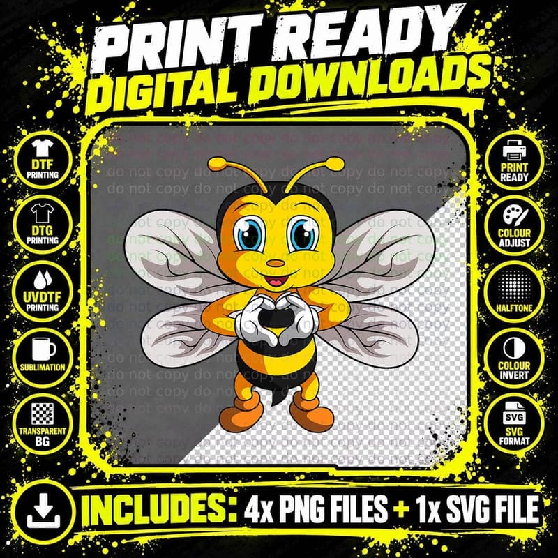 Bee Bumble Bee Kids Girls Boys, Children's, Insect Png SVG Digital Bundle
