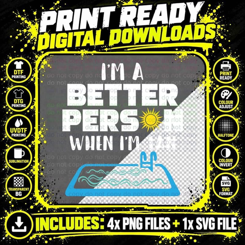 Better Person When I'm Tan T-Shirt, Summer Vibes Png SVG Digital Bundle