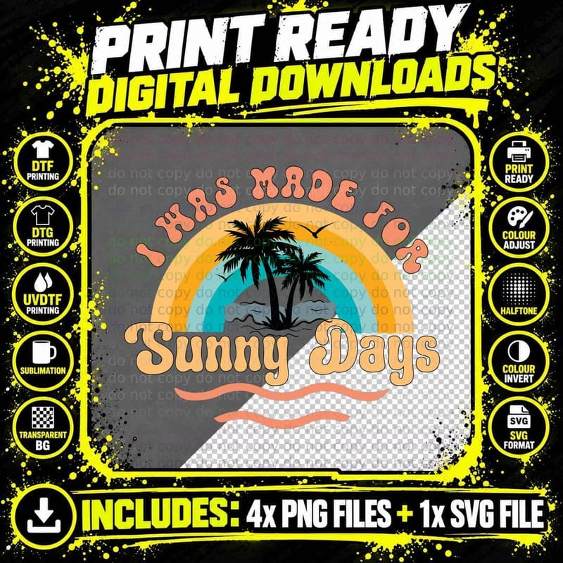 Come to the Beach Summer T-Shirt, Rainbow Palm Tree Png SVG Digital Bundle