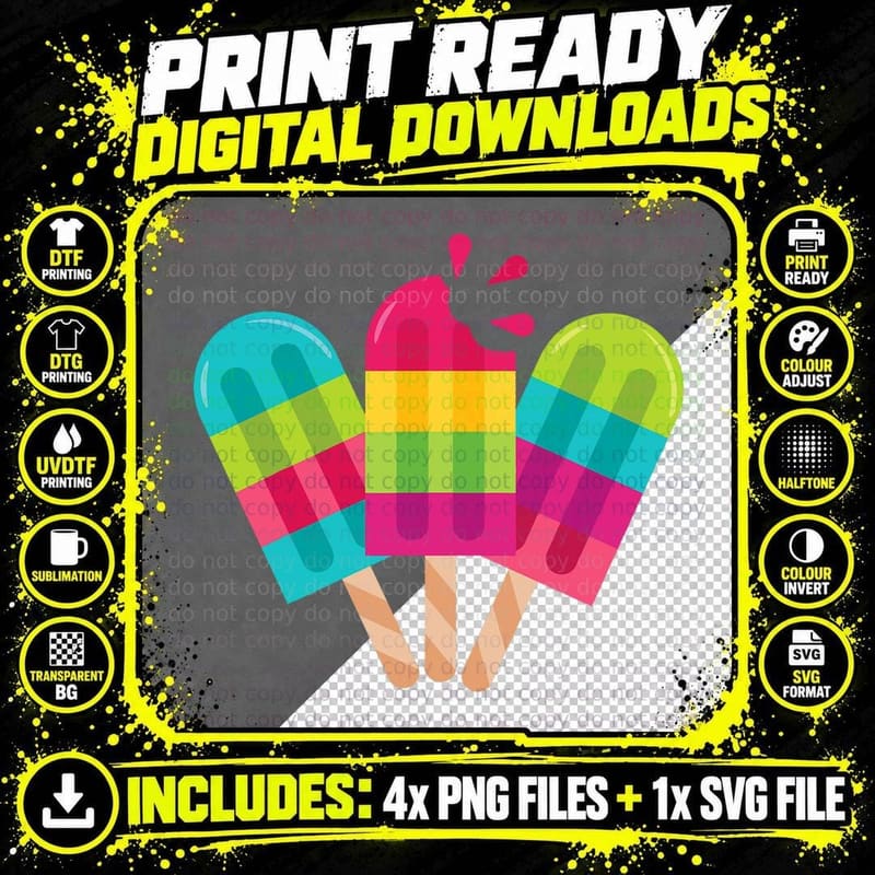 Cool Fun Summer Ice Pop Chill Out T-Shirt Png SVG Digital Bundle