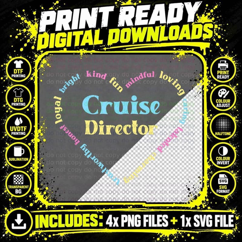 Cruise Director, Vacation Travel Adventure T-Shirt Png SVG Digital Bundle