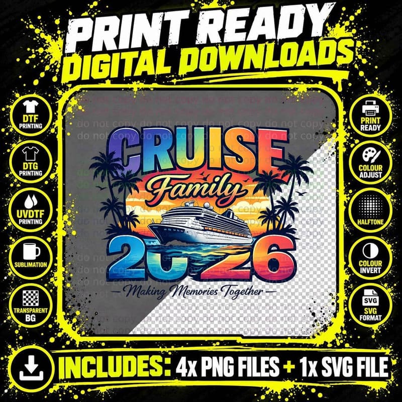 Cruise Family 2026 Making Memories Together Cruise Squad Png SVG Digital Bundle