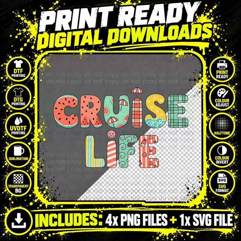 Cruise Life Cruise Squad T-Shirt, Colorful Summer-Themed Png SVG Digital Bundle