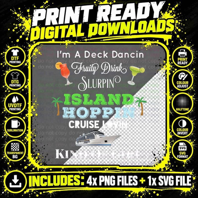 Cruise Ship Accessories Island Hoppin Cruise Boat Png SVG Digital Bundle