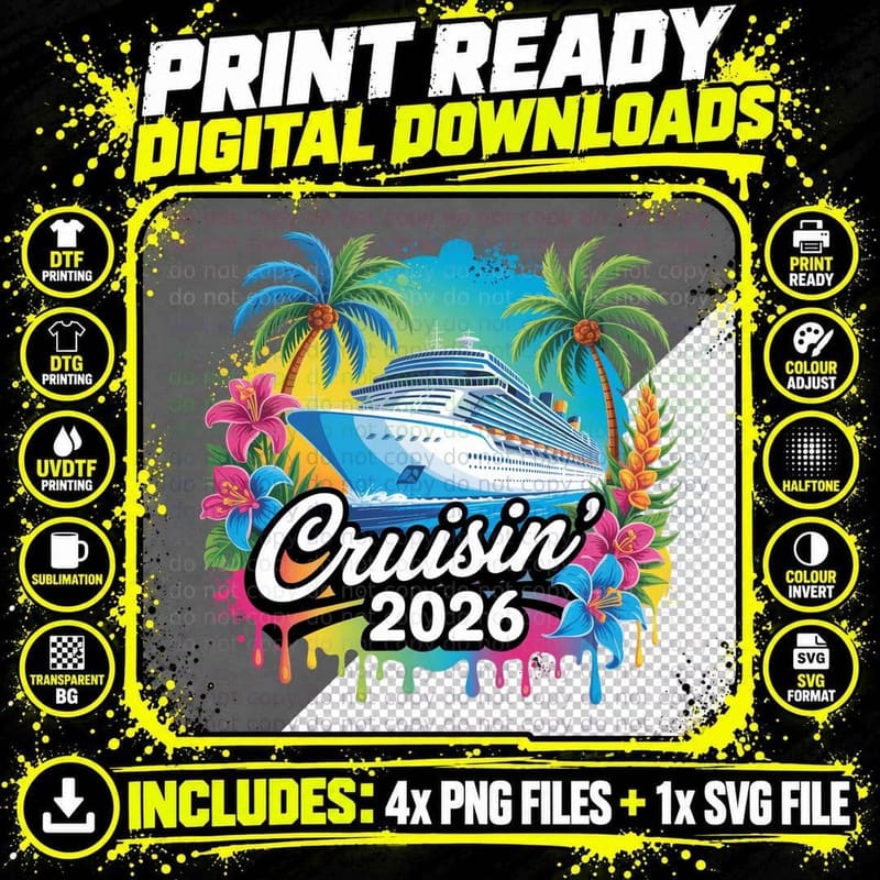Cruisin' 2026 Cruise Squad T-Shirt Png SVG Digital Bundle