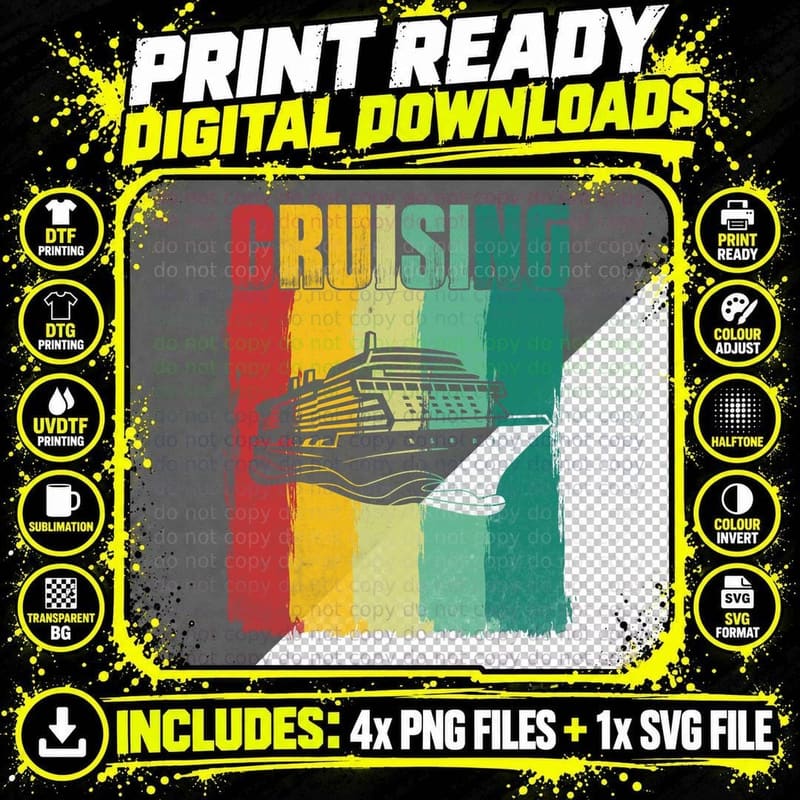 Cruising Cruise Squad T-Shirt, Colorful Cruise Ship Png SVG Digital Bundle