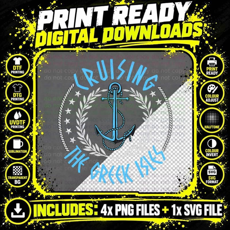 Cruising the Greek Isles Men, Women Png SVG Digital Bundle